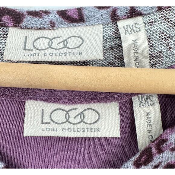 LOGO by Lori Goldstein Animal Print Hi Lo Tunic w/ Matching Purple Tank Set 2XS - Picture 6 of 8